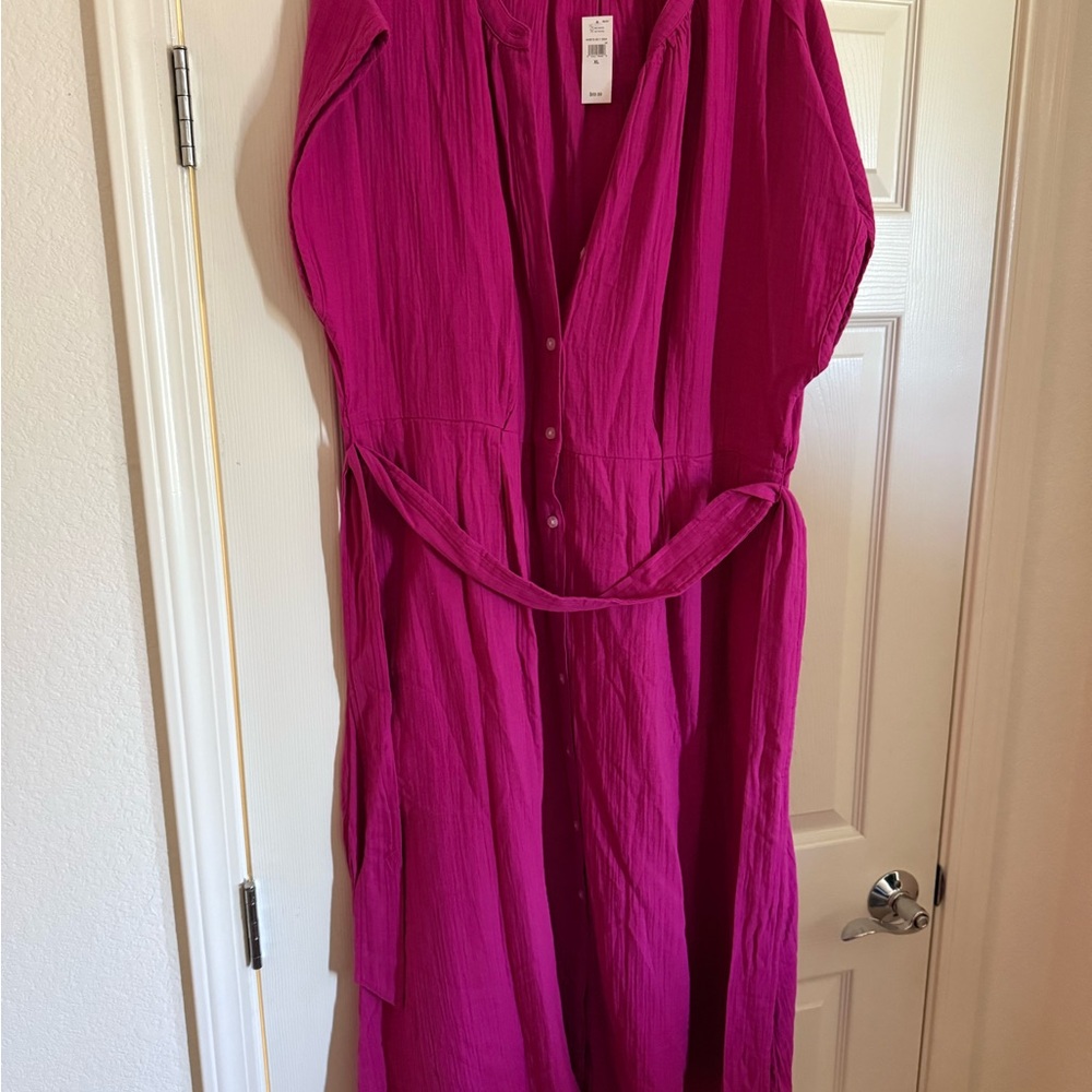 GAP Vibrant Pink Maxi Dress